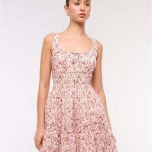 Abercrombie & Fitch Mini Dress Floral Smocked Square Neck NWT XL